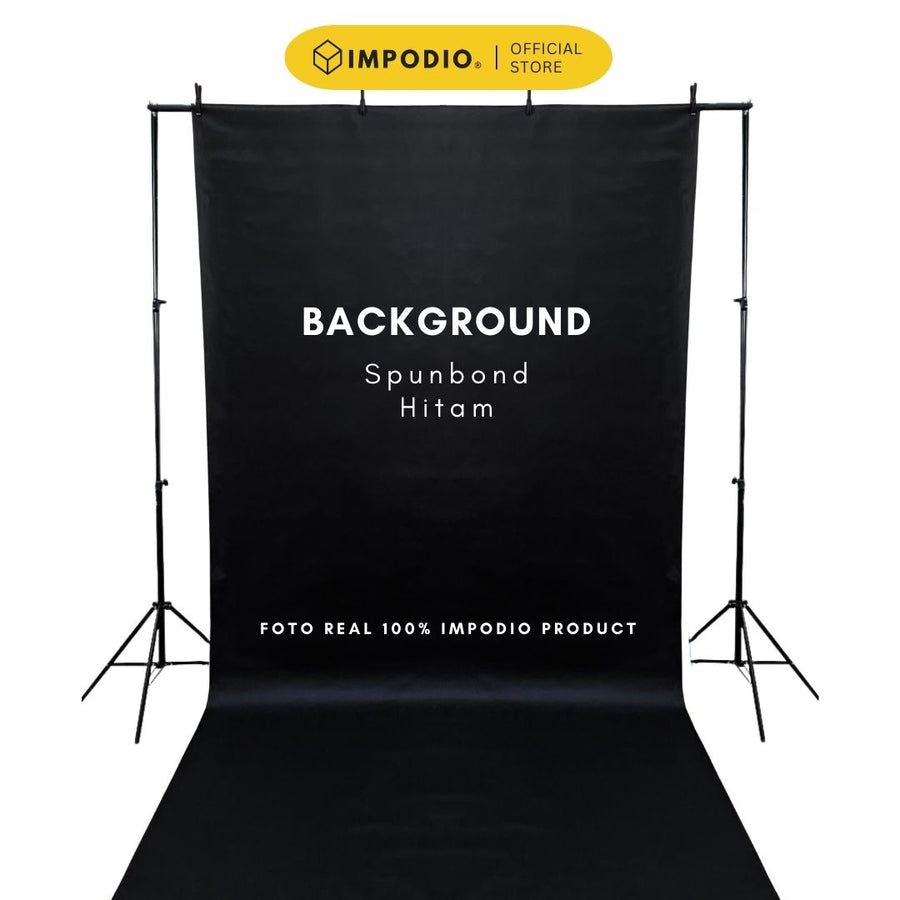IMPODIO Background spunbond Hitam backdropfoto Ukuran 1.6 x PERMETER