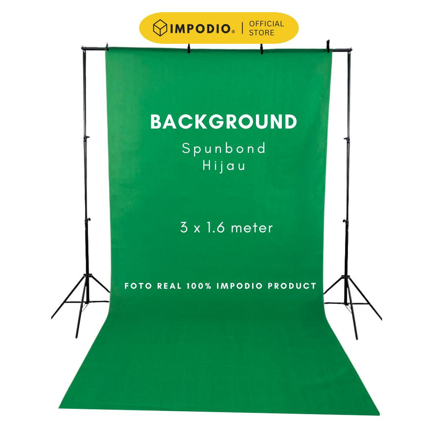 IMPODIO Spunbond 75gsm babckground foto hijau tua ukuran 1.6 x 3m