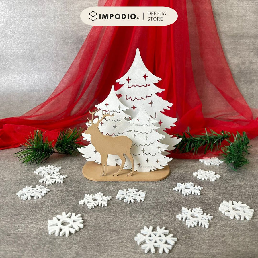 IMPODIO Ornamen rusa dan pohon natal - Props foto produk