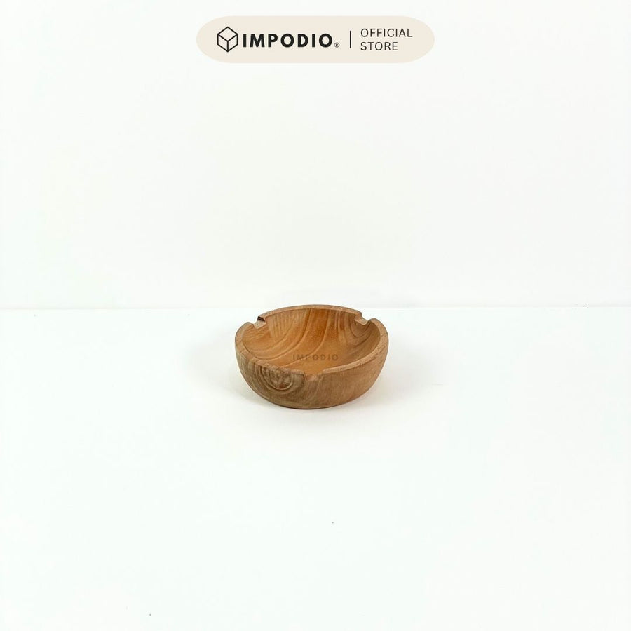 IMPODIO asbak kayu bulat – wooden bowl – props foto