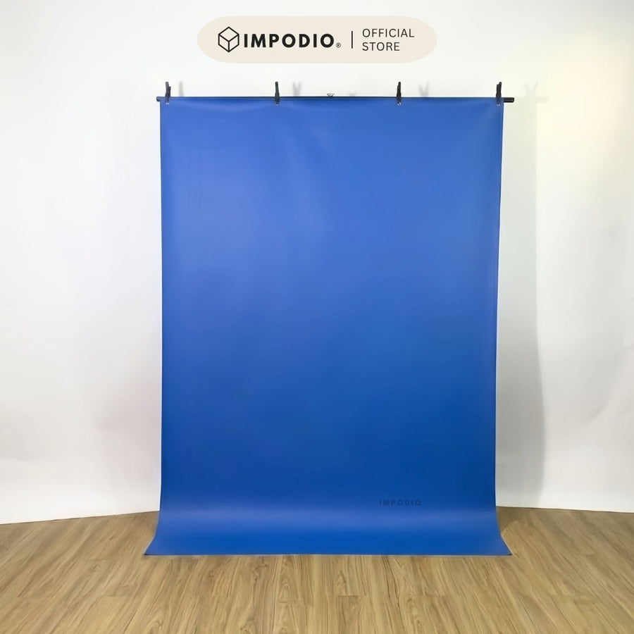 IMPODIO Paket T-Stand Backdrop Studio Foto Lengkap 200x100 cm - Background Waterproof Doff Warna Polos atau Motif 200x140 cm