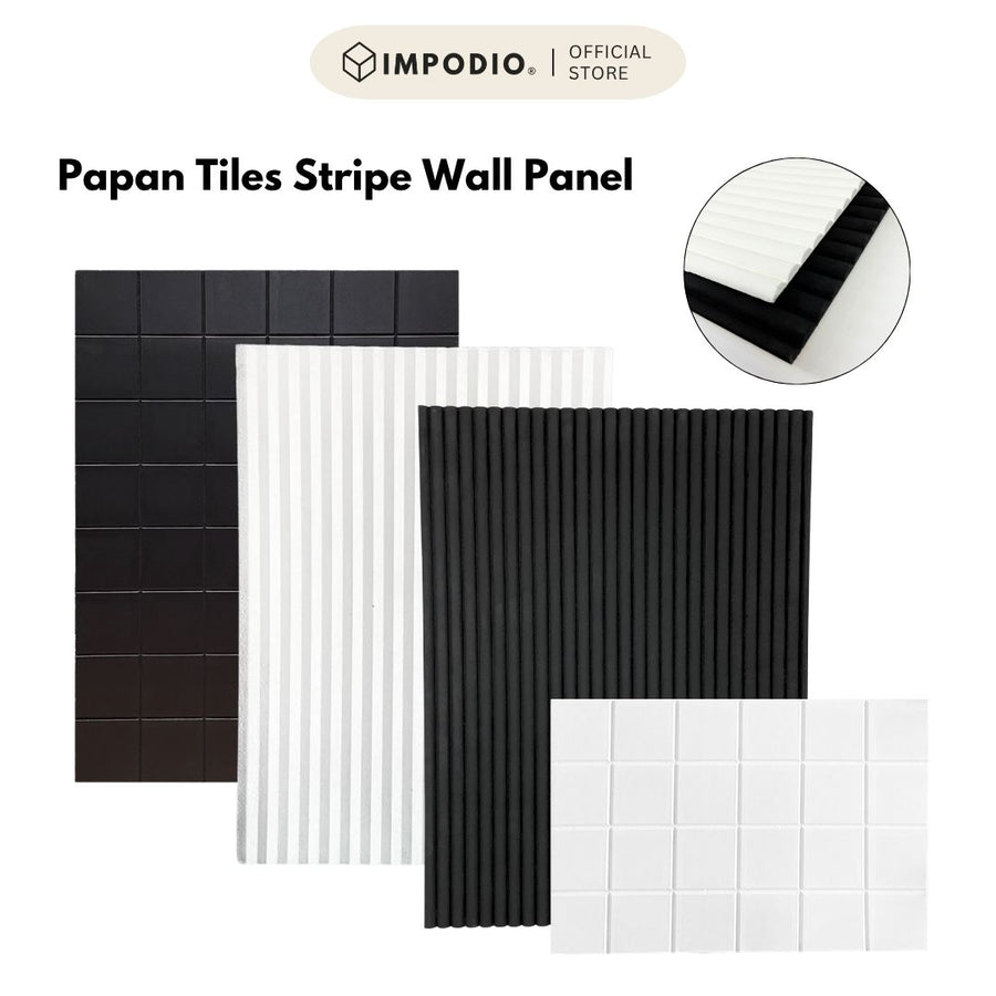 IMPODIO Papan Backdrop 3D Motif Tiles Series - Alas Foto Papan Hard Board Estetik