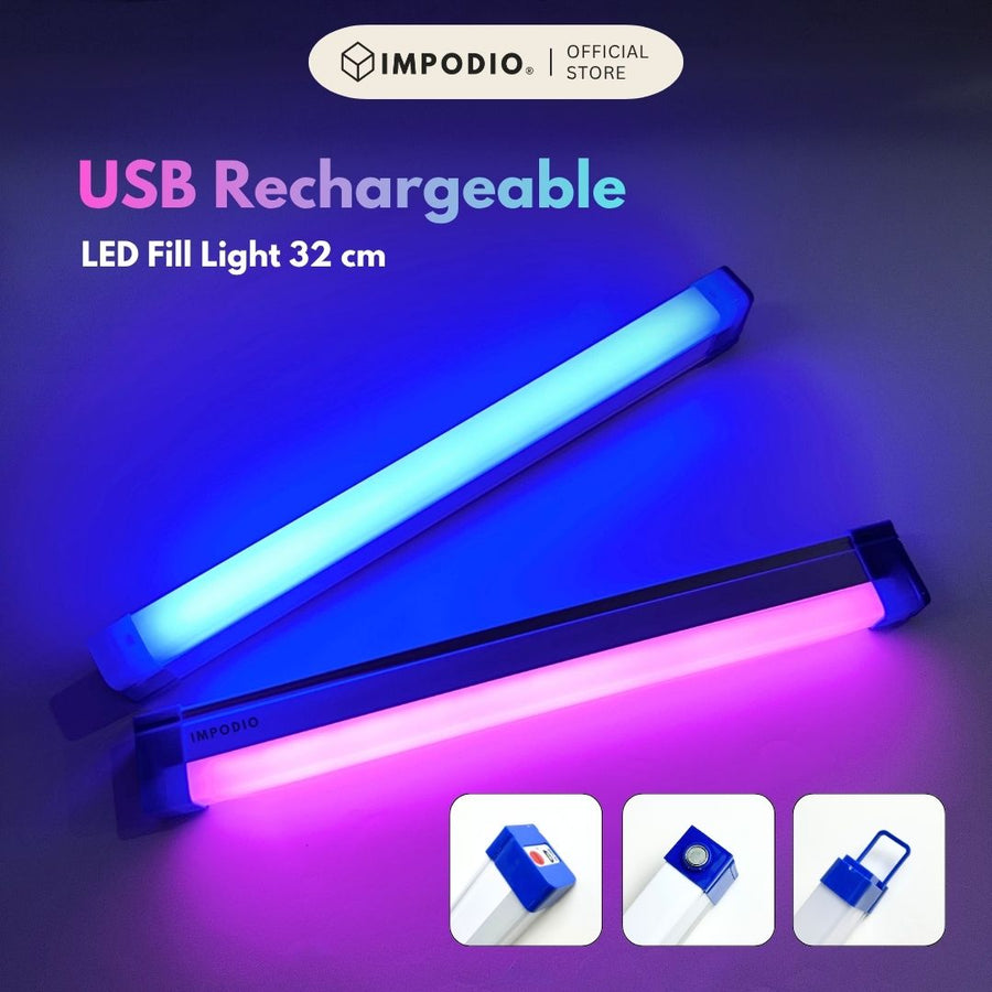 IMPODIO Lampu Kamera Fotografi LED Video Fill Light 32 cm