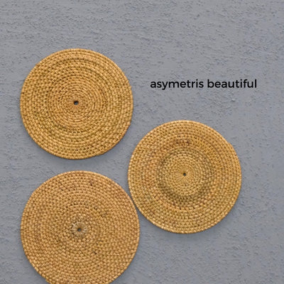 IMPODIO Placemat Rotan – Anyaman rotan diameter 20cm – anti panas meja