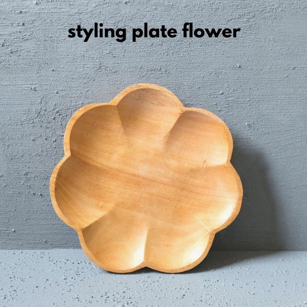 IMPODIO Piring kayu bentuk bunga – flower – kayu solid