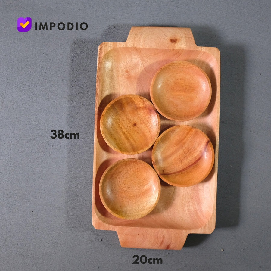 IMPODIO Nampan Kayu / Baki Kayu design mewah ukuran 38x20cm