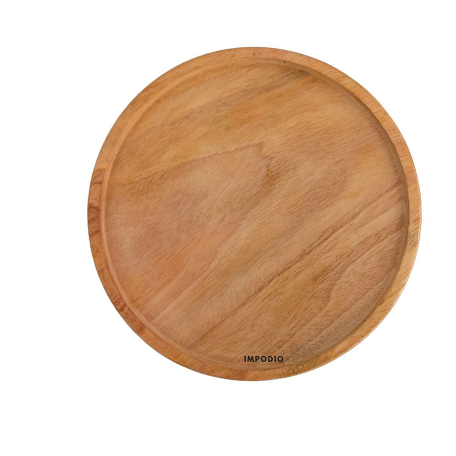 IMPODIO Piring nampan kayu bulat diameter 20cm