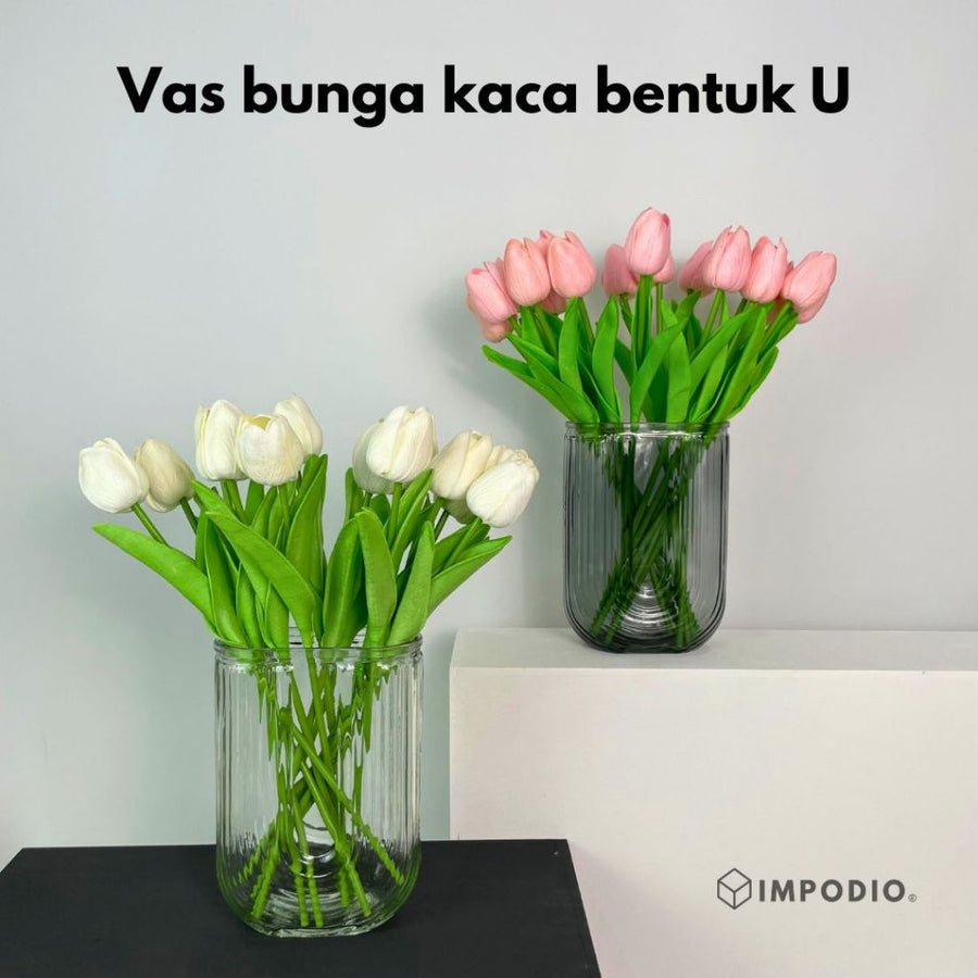 IMPODIO Vas Bunga Kaca Model U 2 variant – Dekorasi Interior Ruang