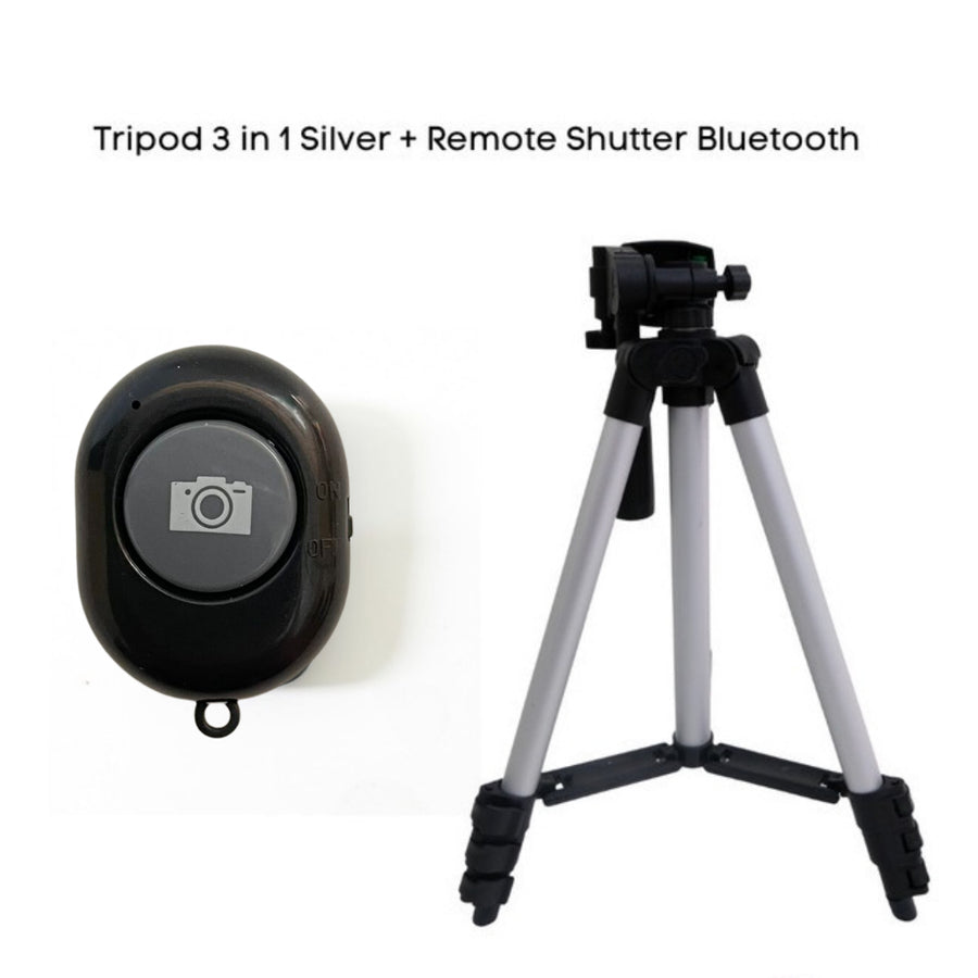 IMPODIO Paket Tripod 3 in 1 + Remote Shutter Bluetooth