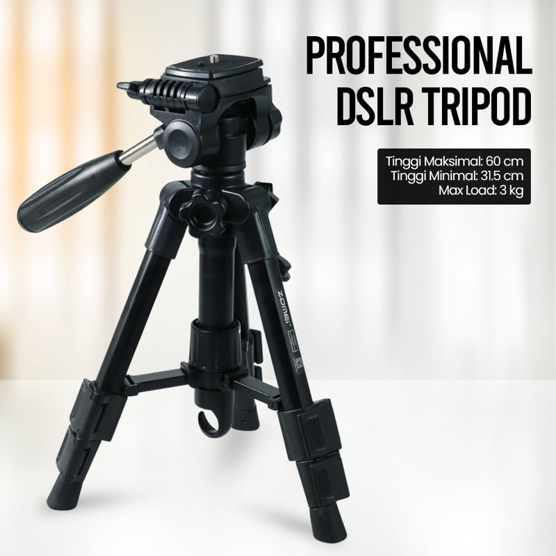 Tripod Profesional ZOMEI Q100 Good quality tripod untuk pemula awet dan kokoh