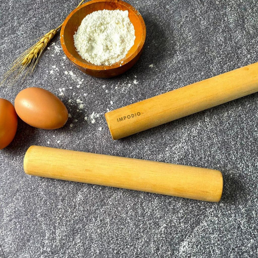 IMPODIO Rolling Pin Kayu penggilas – Penggiling Adonan panjang 20 dan