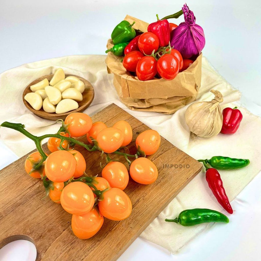 IMPODIO Fake Tomato Vegetables – Tomat Renceng 16 Pcs Dekorasi Props