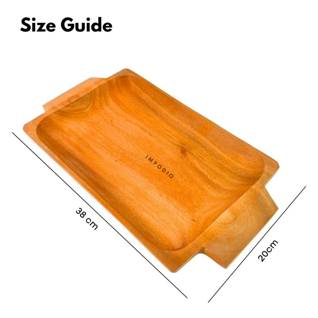IMPODIO Nampan Kayu / Baki Kayu design mewah ukuran 38x20cm