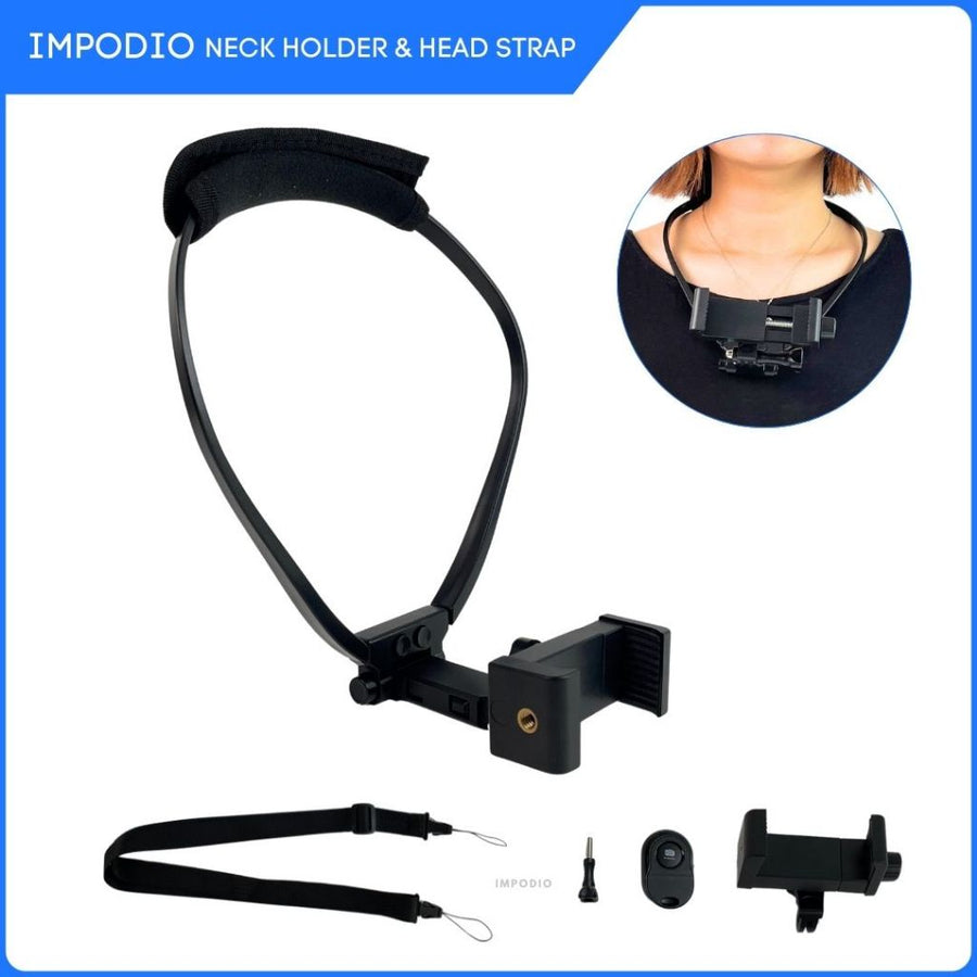 IMPODIO Neck holder mount bluetooth remote - kalung leher gopro