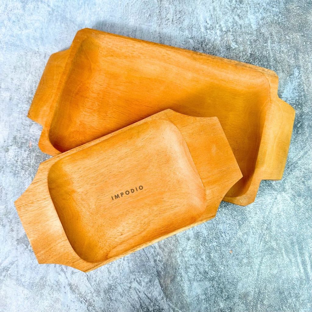 IMPODIO Nampan Kayu / Baki Kayu design mewah ukuran 38x20cm