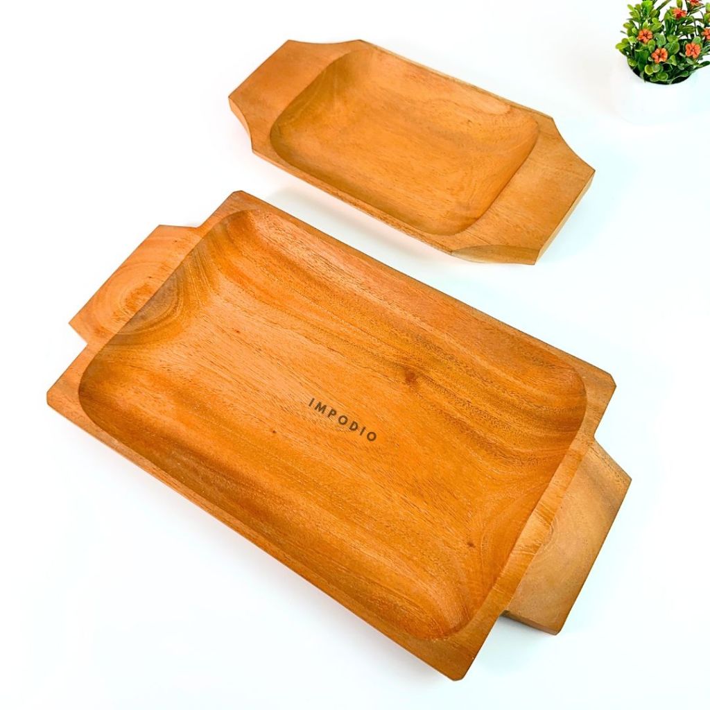 IMPODIO Nampan Kayu / Baki Kayu design mewah ukuran 38x20cm