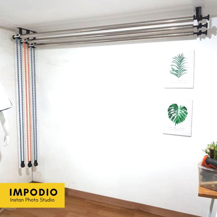 IMPODIO Hanging background Profesional dengan kerekan Rantai 3 Set