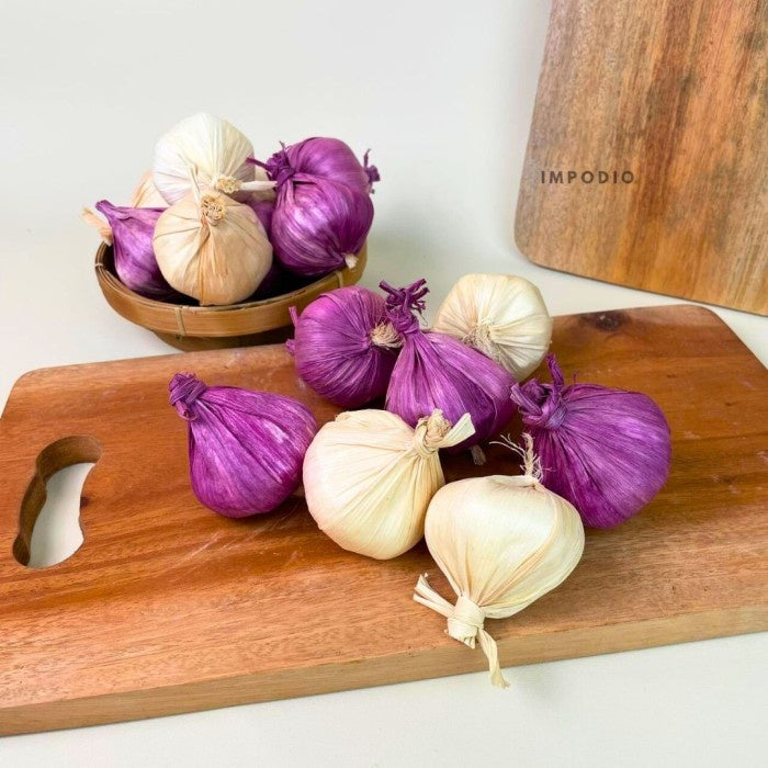 IMPODIO Bawang merah dan putih Palsu / Fake Garlic / - Props Foto