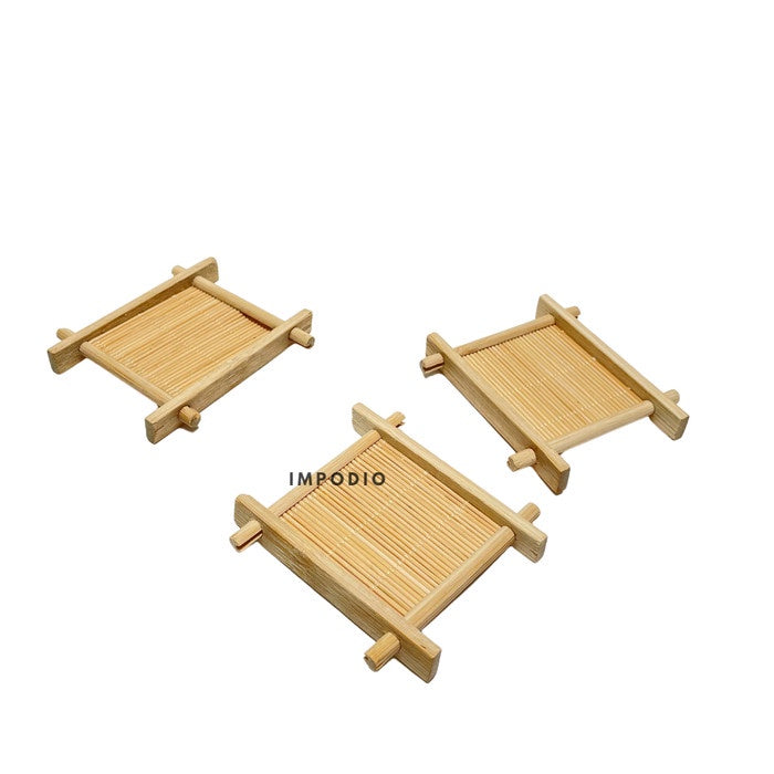 IMPODIO mini bamboo coaster – bambu tatakan kayu gelas teh props foto