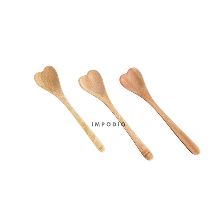 IMPODIO sendok kayu bentuk LOVE - love spoon Props foto