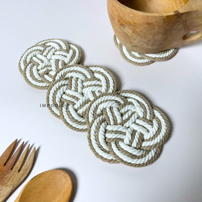 IMPODIO Flowers coaster rajut - food product photo props