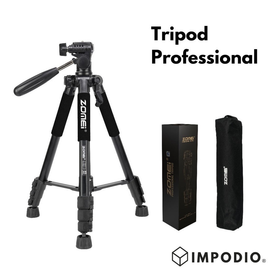 IMPODIO Tripod Profesional Zomei Q111 Hitam – Kuat dan