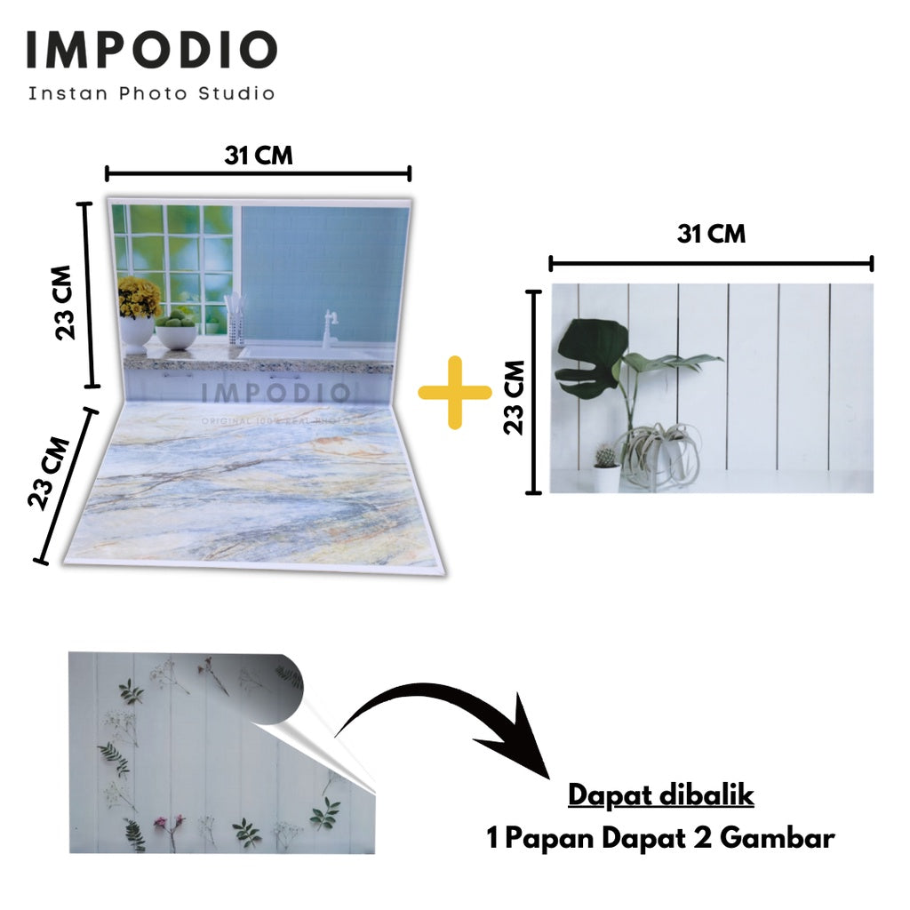 IMPODIO mini studio box photo Ukuran A3 - (Paket dengan alasfoto)