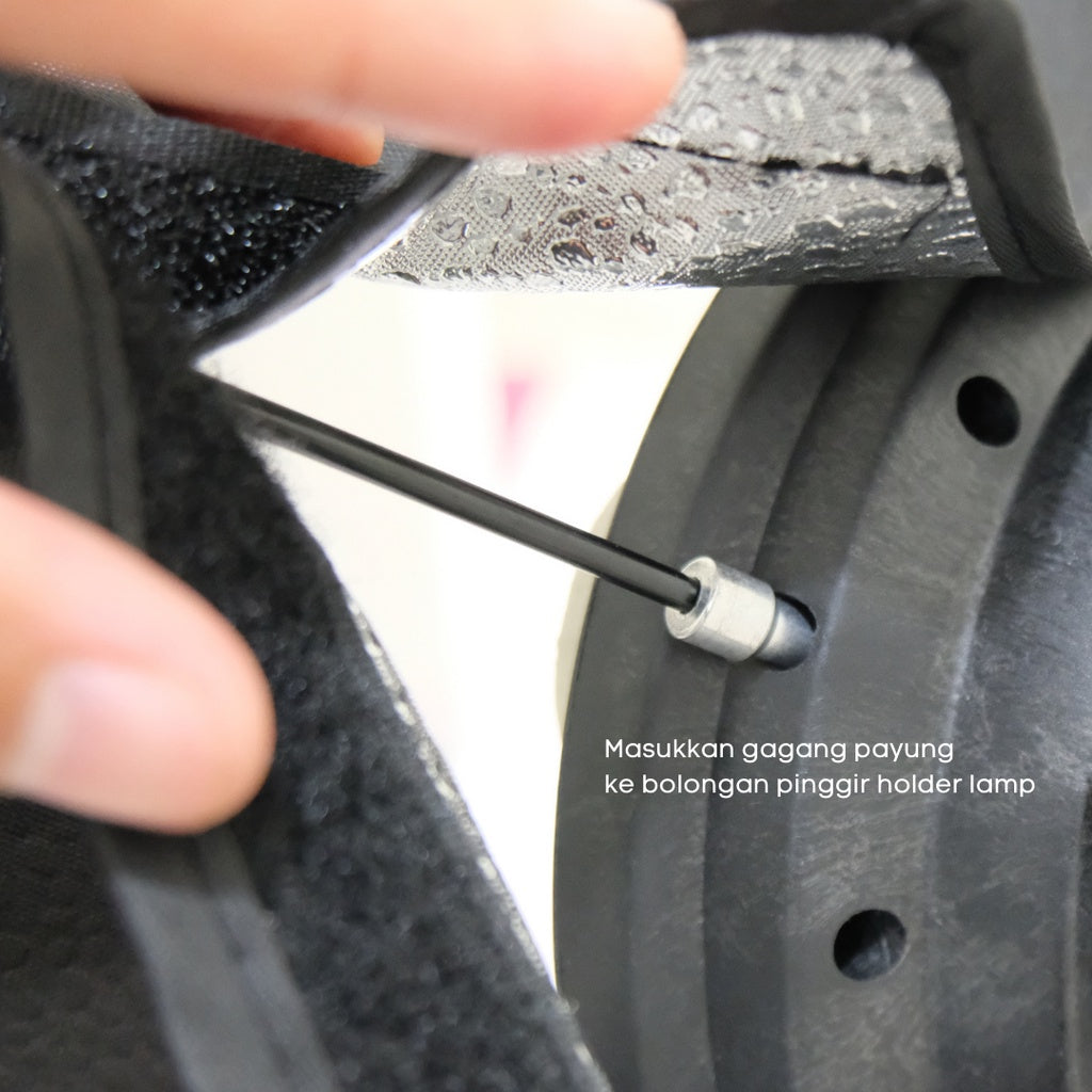 IMPODIO 4 Lighting Socket E27 Super Terang Dengan Reflektor + Stand 2m - dalam penggunaan