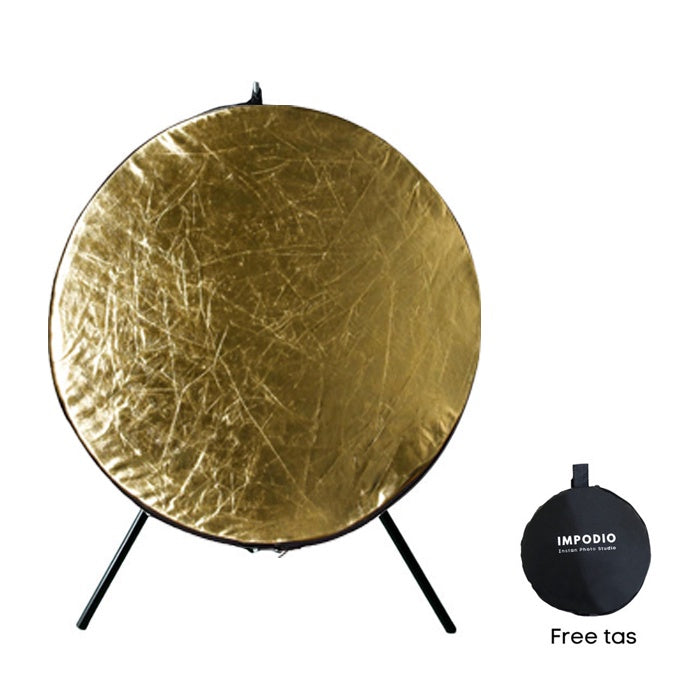 IMPODIO Reflector 5 in 1 bulat diameter 60cm + stand 2m - Gratis penjepit reflektor