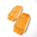 IMPODIO Nampan kayu asli mahoni 15x28 cm - wood tray minuman - tampak samping