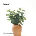 IMPODIO Vas Bunga bahan kayu – Dekorasi meja bunga artificial monstera - close up
