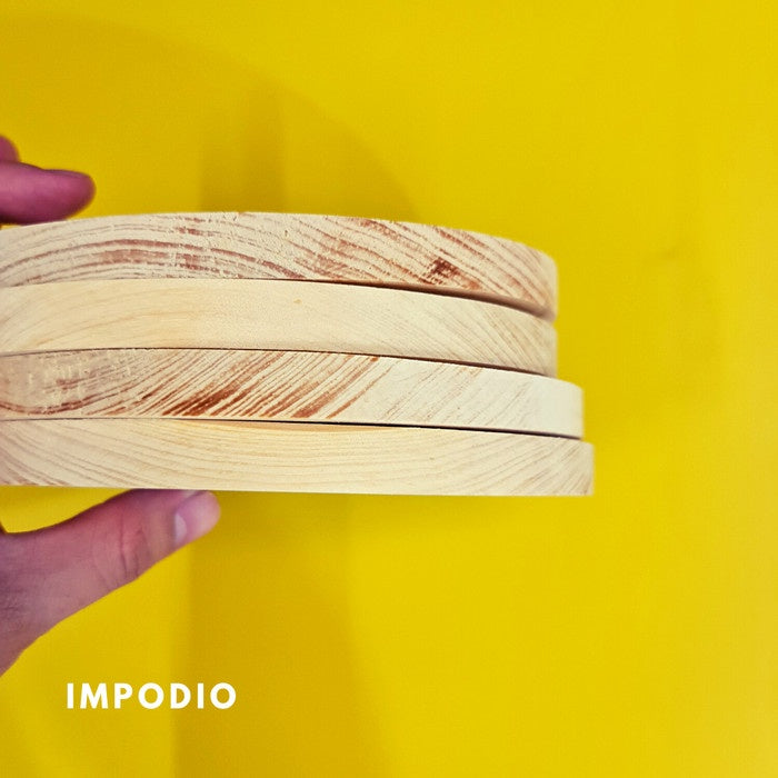 IMPODIO Talenan Kayu Pinus Model Bulat Diameter 18 cm polos tanpa kaki