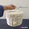 IMPODIO keranjang hampers bahan rotan diameter20cm tinggi 14cm besar - close up