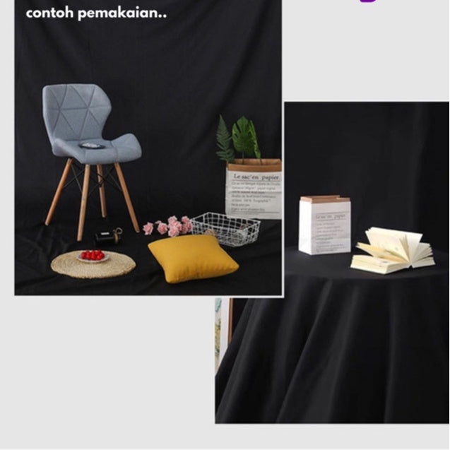 IMPODIO Background Kain hitam lebar 3m untuk backdrop fotography Premium Quality