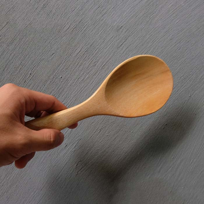 IMPODIO Centong Nasi Kayu solid panjang 20cm rapih - close up