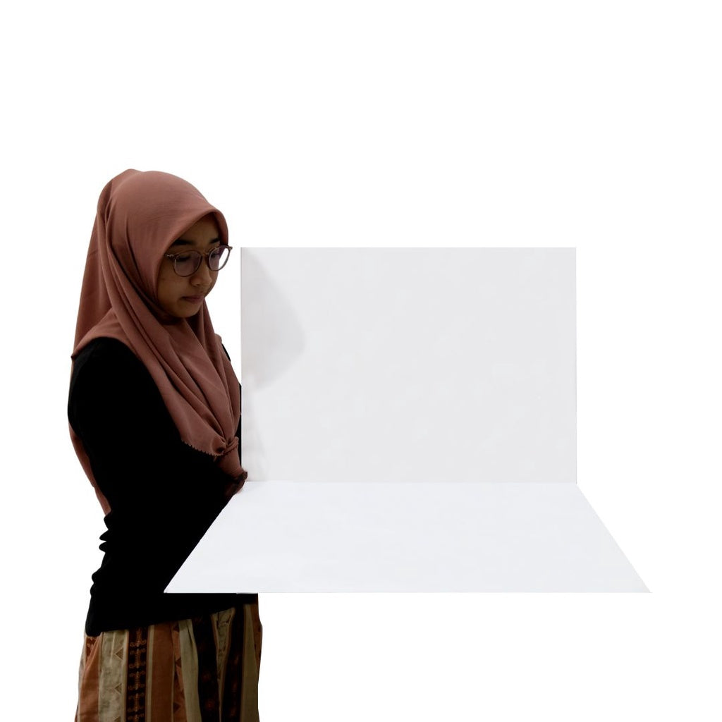 IMPODIO Alasfoto lipat lapis papan motif putih polos A2 60x44 cm