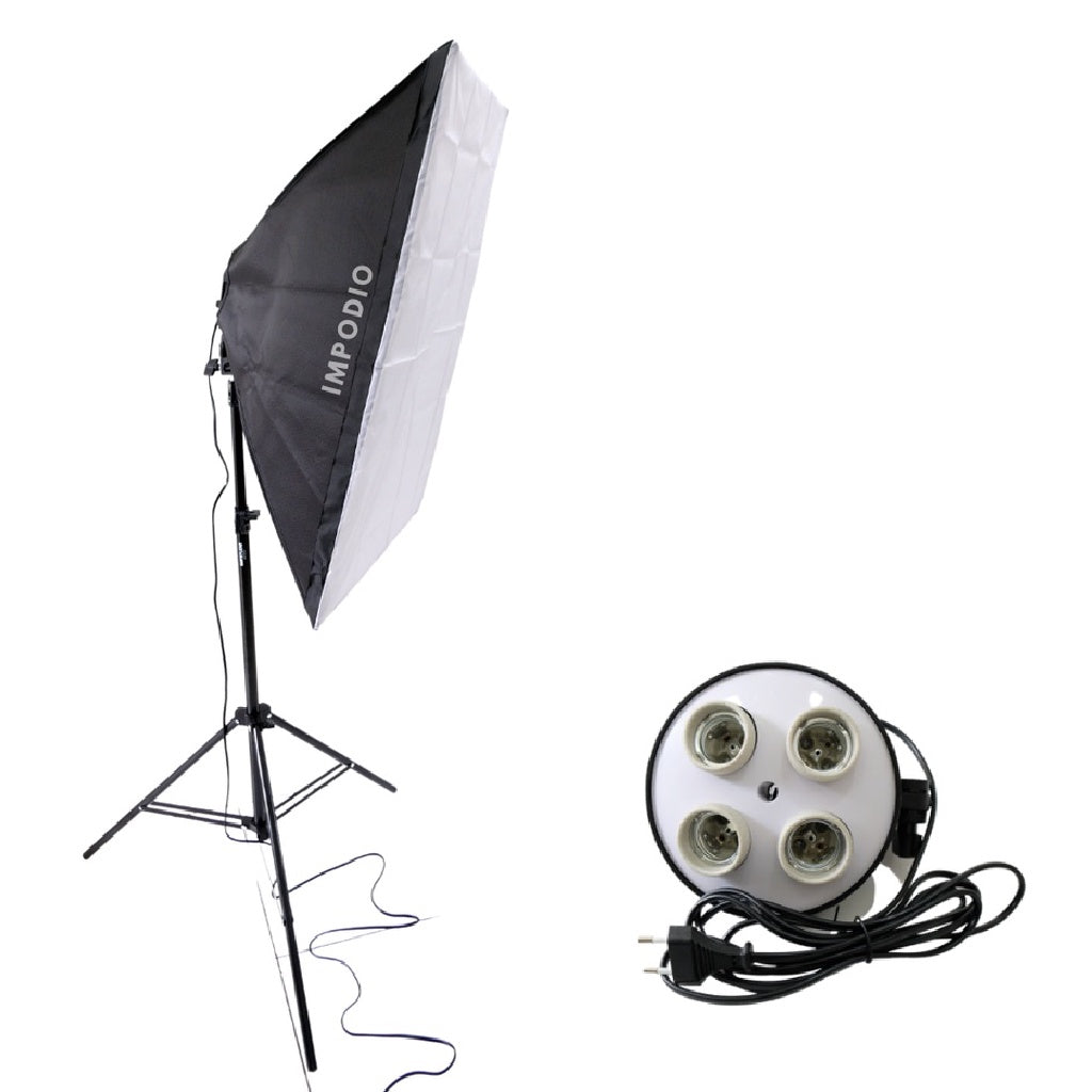 IMPODIO 4 Lighting Socket E27 Super Terang Dengan Reflektor + Stand 2m