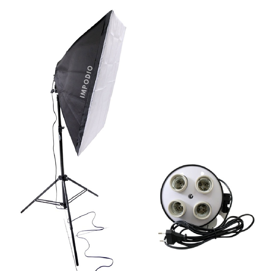 IMPODIO 4 Lighting Socket E27 Super Terang Dengan Reflektor + Stand 2m