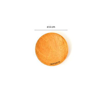 IMPODIO Piring kayu mini 6cm – cobek mangkok saos sambal mini