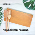 IMPODIO piring kayu persegi panjang bahan kayu mahoni - tampak samping