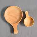 IMPODIO Piring kayu bentuk Teflon – piring aesthetic berkualitas - tampak samping