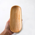 IMPODIO Plate Oval Piring Kayu kecil – Produk foto konten props - tampak samping