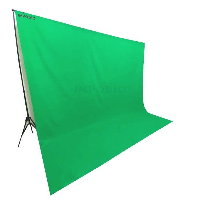 IMPODIO Paket Greenscreen premium 3mx3m + Stand tiang Background gratis jepit backdrop