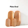 IMPODIO Plate Oval Piring Kayu kecil – Produk foto konten props - close up