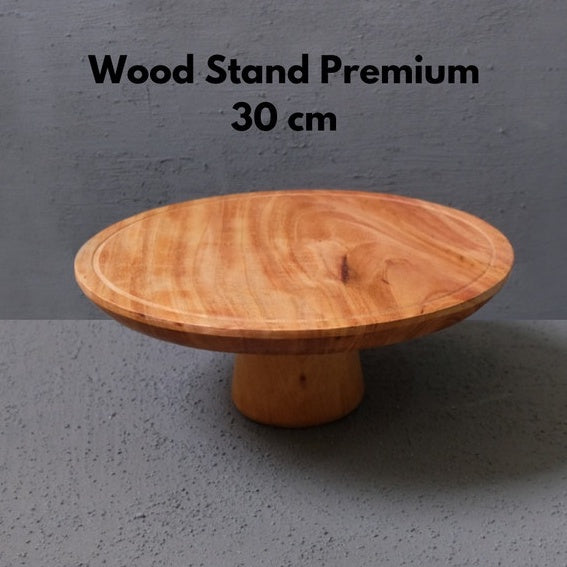 IMPODIO Wood stand premium Diameter 20cm - 30cm / Round table Kue /cake showcase
