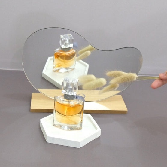 IMPODIO Cermin Aesthetic Mirror + Stand Wood / Vintage mirror