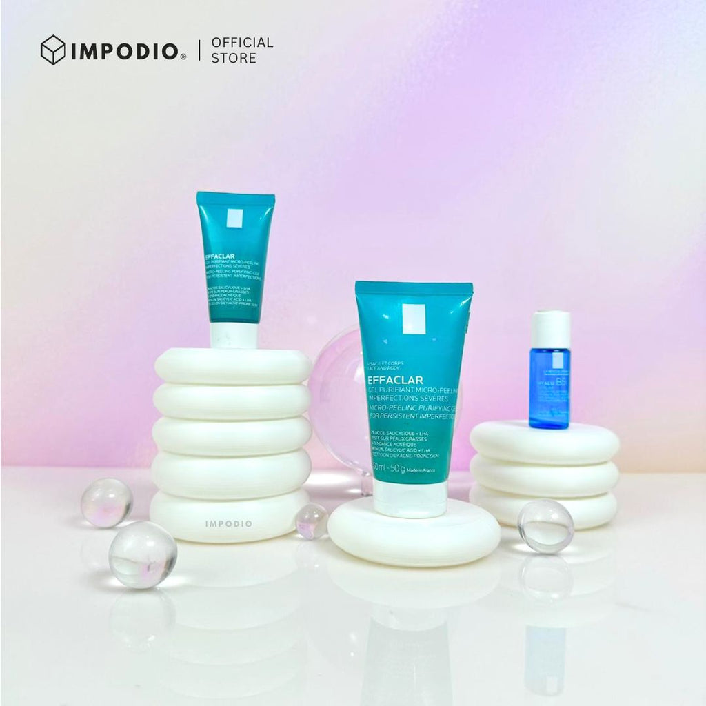 IMPODIO Set 3pcs Bubble Podium Minimalis - Props Foto Produk Aesthetic Puffy - Alas Foto Skincare Kosmetik Putih Durable