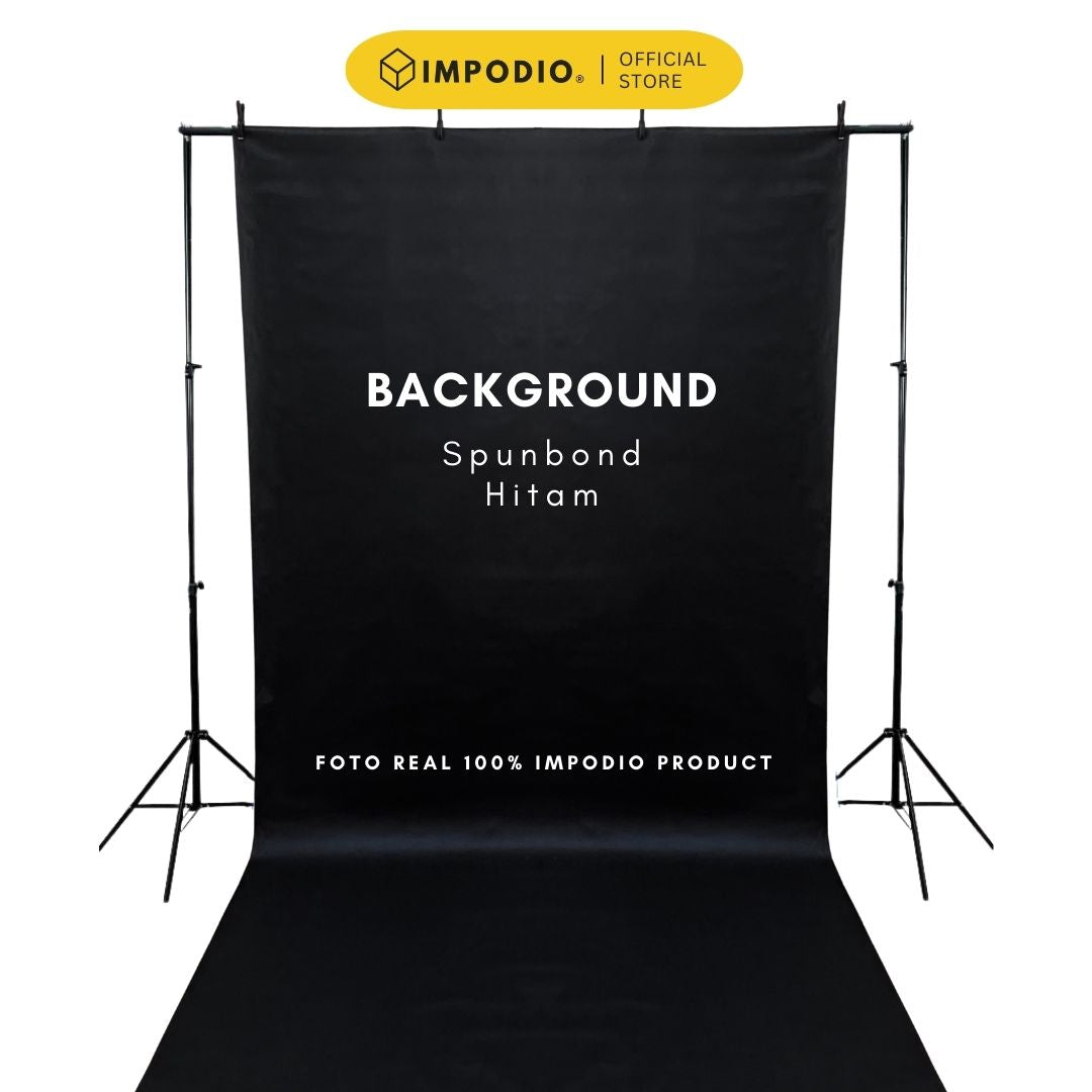 IMPODIO Background spunbond Hitam backdropfoto Ukuran 1.6 x PERMETER