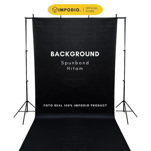 IMPODIO Background spunbond Hitam backdropfoto Ukuran 1.6 x PERMETER