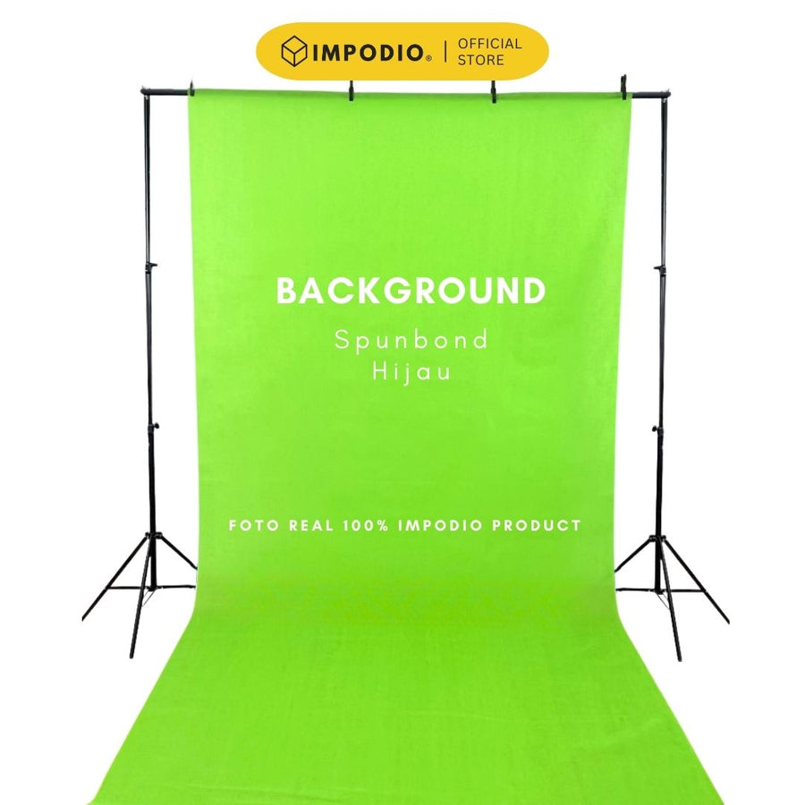 IMPODIO greenscreen spunbond backdropfoto hijau Ukuran 1.6m x permeter